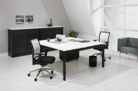 Table de bureau/réunion Quartet Black 160x160cm